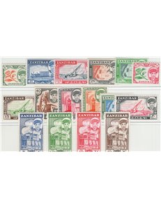 Colonie Inglesi - Zanzibar - 1961 - Definitiva sultano Abdulla Ben Knalifa, serie n° 241/56. Cat. € 40 (**)