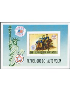 Colonie Francesi - Alto Volta - 1976 - BF Bicentenario degli Stati Uniti non dent., n° 6. Cert.: Ungerzahnte Briefmarken (**)