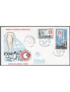 Terre Australi - Antartico Francese - 1963 - Anno Internazionale del Sole Calmo, n° 21 + P.A. 7 su FDC