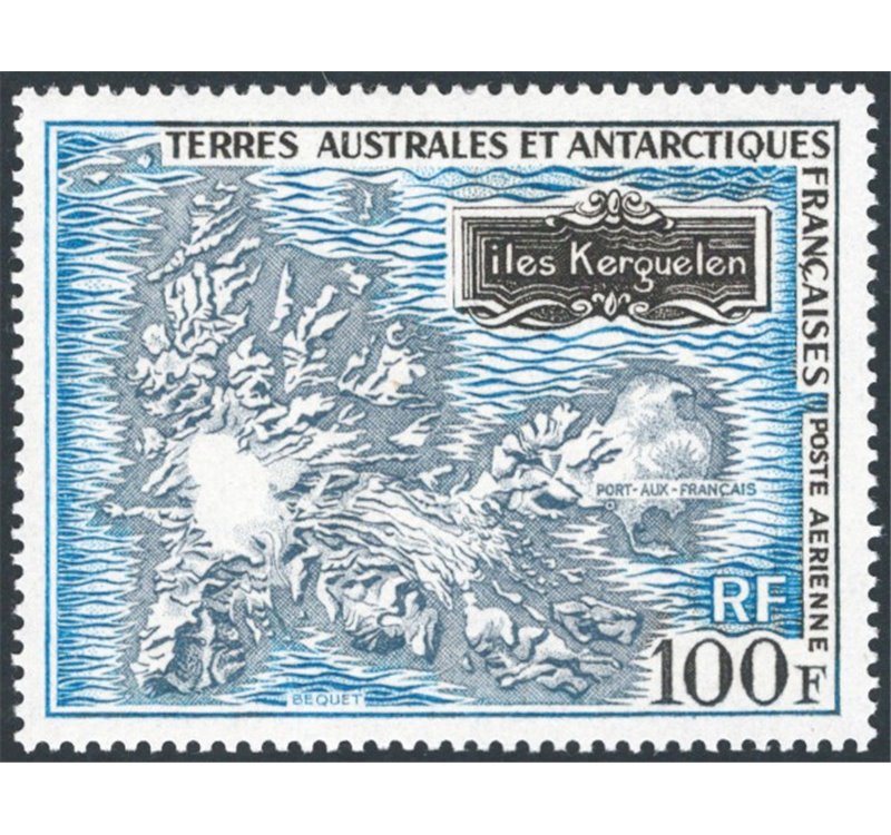 Terre Australi - Antartico Francese - 1970 - P.A. 100° Isole Kerguelem, n° 20. Cat. € 125 (**)