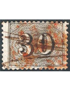 Brasile - 1850/66 - Cifra 30 r. nero dent. 13½, n° 13B. Cat. € 150 (U)