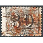 Brasile - 1850/66 - Cifra 30 r. nero dent. 13½, n° 13B. Cat. € 150 (U)