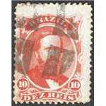 Brasile - 1866 - Imperatore Pedro II 10 r. rosso su carta azzurro, n° 23B. Cert.: IC. Cat. € 525 (U)