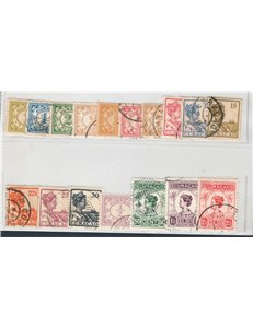 Colonie Olandesi - Curacao - 1915/20 - Cifra ed effigie della regina Guglielmina, serie n° 44/48. Cat. € 75 (U)