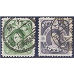 Giappone - 1908 - Effigie dell'imperatore, serie n° 115/16. Cat. € 40 (U)