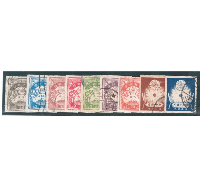 Giappone - 1923 - Terremoto di Yokohama, serie n° 175/83. Cat. € 140 (U)