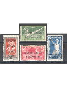 Gran Liban - Colonie Francesi - 1924 - Olimpiadi di Parigi soprast., serie n° 18/21. Cat. € 160 (*)