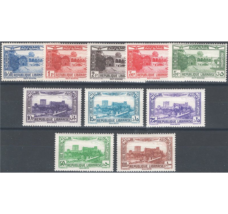 Gran Liban - Colonie Francesi - 1930/31 - P.A. Aereo su paesaggi, serie n° 39/48. Cat. € 38 (*)