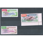 Guinea - 1960 - P.A. Olimpiadi di Roma, la serie n° 11/13 con soprast. rossa per il 100 e 500 fr. Cat. € 80 (**)
