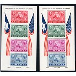 Liberia - 1947 - BF Centenario dell'Indipendenza dent. e non dent., n° 1. Cert.: Biondi. Cat. € 400 (**)