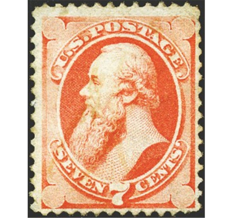 U.S.A - 1870/71 - Presidente E. Stanton 7 c. rosso su carta bianca ordinaria stampa della "National Bank CO.", n° 43. Firm.: AD 