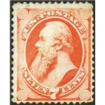 U.S.A - 1870/71 - Presidente E. Stanton 7 c. rosso su carta bianca ordinaria stampa della "National Bank CO.", n° 43. Firm.: AD 