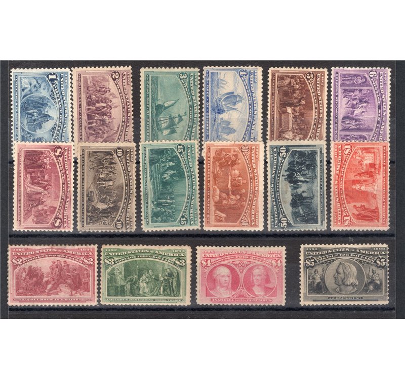 U.S.A. - 1893 - Esposizione Colombiana Chicago, serie n° 81/96. Cert.: RD. Cat. € 16.967 (*)