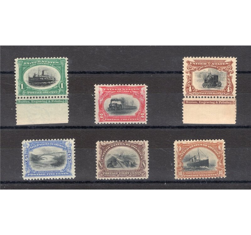 U.S.A. - 1901 - Esposizione Pan-Americana di Buffalo, serie n° 158/63. Cat. € 1.550 (**)