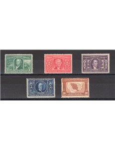 U.S.A. - 1904 - Esposizione acquisto Luisiana dai Francesi, serie n° 187/91. Cat. € 1.250 (**)