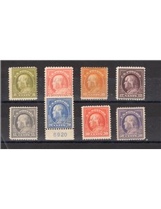 U.S.A. - 1912/14 - Effigie di Franklin, serie n° 261/68. Firm.: Raybaudi. Cat. € 2.460 (**)