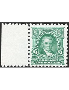 U.S.A. - 1917 - Marshall 5 $ verde, n° 355. Cat. € 800 (**)