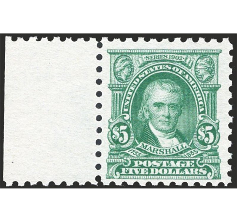 U.S.A. - 1917 - Marshall 5 $ verde, n° 355. Cat. € 800 (**)