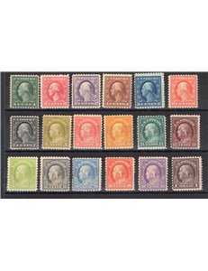 U.S.A. - 1917/19 - Effigi presidenti, serie n° 336/53. Cat. € 1.448 (**)