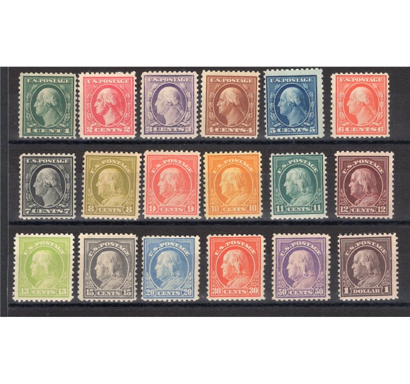 U.S.A. - 1917/19 - Effigi presidenti, serie n° 336/53. Cat. € 1.448 (**)