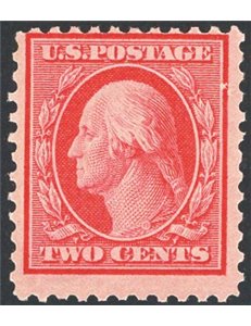 U.S.A. - 1917 - 2 c. carminio presidenti, n° 354. Cat. € 1.100 (**)