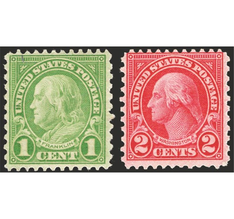 U.S.A. - 1923/26 - Presidenti dent. 11x10, serie n° 396/97. Cat. € 570 (**)