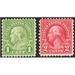 U.S.A. - 1923/26 - Presidenti dent. 11x10, serie n° 396/97. Cat. € 570 (**)