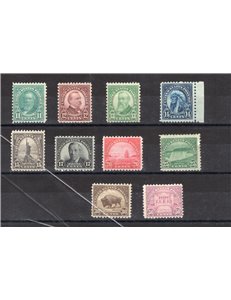 U.S.A. - 1931 - Presidenti e soggetti vari dent. 11X10½, serie n° 496/505. Cat. € 325 (**)