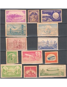 U.S.A. - Prove d'archivio, interessante insieme di 13 prove senza l'indicazione del valore stampate in calcografia su cartoncino