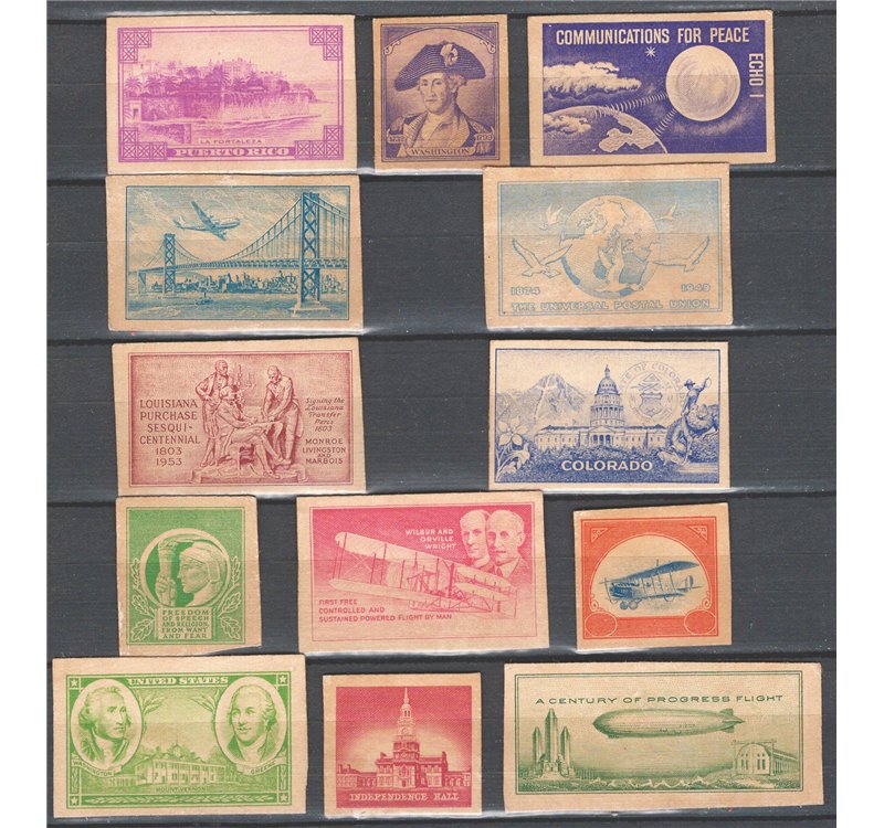 U.S.A. - Prove d'archivio, interessante insieme di 13 prove senza l'indicazione del valore stampate in calcografia su cartoncino