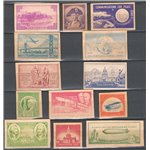 U.S.A. - Prove d'archivio, interessante insieme di 13 prove senza l'indicazione del valore stampate in calcografia su cartoncino