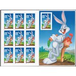 U.S.A - 1997 - Bugs Bunny il carnet non piegato e con il 10° francobollo non dentellato, n° 2605 Cat. € 175 (**)
