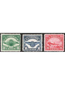 U.S.A. - 1923 - P.A. Soggetti vari, serie n° 4/6. Cert.: IC. Cat. € 305 (*)