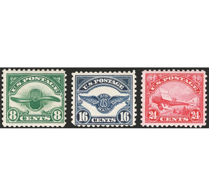 U.S.A. - 1923 - P.A. Soggetti vari, serie n° 4/6. Cert.: IC. Cat. € 305 (*)