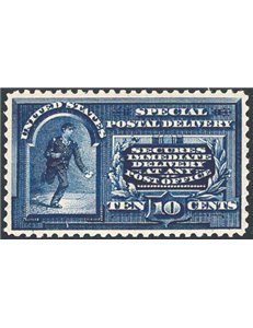 U.S.A. - 1894 - Espresso 10 c. azzurro ottimamente centrato, n° 4. Cert.: RD. Cat. € 2.625 (**)