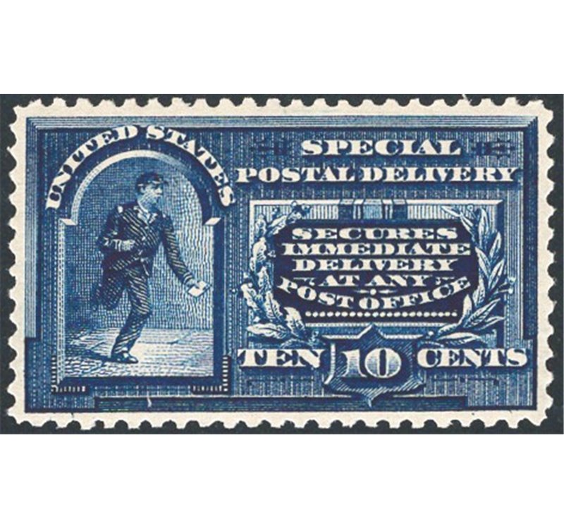 U.S.A. - 1894 - Espresso 10 c. azzurro ottimamente centrato, n° 4. Cert.: RD. Cat. € 2.625 (**)