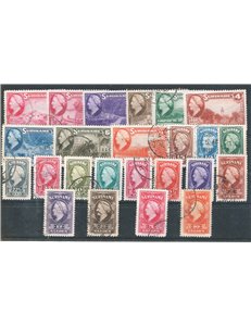 Suriname (Colonie Olandesi) - 1945 - Definitiva Guglielmina, serie n° 207/230. Cat. € 70 (U)