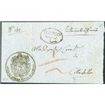 Prefilateliche - Lombardo Veneto - 13/5/1835 - Piego di lettera da Lonigo per Cittadella con annullo ovale con fregio senza data
