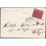 Antichi Stati - Pontificio Occup. Italiana - 31/01/1871 - Lettera da Roma per Foligno viaggiata in tariffa ed affrancata con 20 