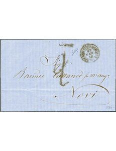 Antichi Stati Italiani - Sardegna - 29/1/1860 - Lettera da Genova per Noni senza francobolli ma con annullo "Uff. Amb. Linea di 