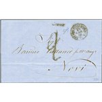 Antichi Stati Italiani - Sardegna - 29/1/1860 - Lettera da Genova per Noni senza francobolli ma con annullo "Uff. Amb. Linea di 