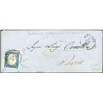 Antichi Stati Italiani - Sardegna - 14/5/1860 - Lettera da Genova per Pavia affrancata con 20 c. indaco (n° 15E) e viaggiata per