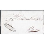 Antichi Stati Italiani - Sicilia - 01/6/1851 - Piego di lettera con testo completo da Lucca per Girgenti in franchigia annullata