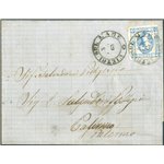 Italia Regno - 3/7/1863 - Lettera da Vietri sul Mare per Palermo affrancata con 15 c. azzurro 1° tipo litografico n° 12 annullat