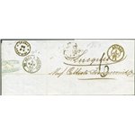 Italia Regno - 6/1/1865 - Lettera da Avversa (Belgio) per Lucca non affrancata e tassata all'arrivo, al verso annullo di Anversa