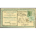 Italia Regno - 15/12/1922 - Cartolina di ritorno B.L.P. affrancata in tariffa per stampe da 10 c. con 5 c. Vittoria + 5 c. Leoni
