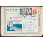 Italia Regno - 9/12/1923 - Busta lettera postale da Napoli per Avezzano affrancata in tariffa con B.L.P. 10 c. rosa 3° tipo con 