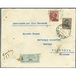 Italia Regno - 15/6/1925 - Assicurata da Milano per Vittoria (Siracusa) affrancata in tariffa con 2 £ Floreale + 60 c. carminio.