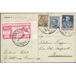 Italia Regno - 28/6/1925 - Cartolina da Livorno per Roma spedita per posta aerea il primo giorno del “XII Congresso Filatelico I