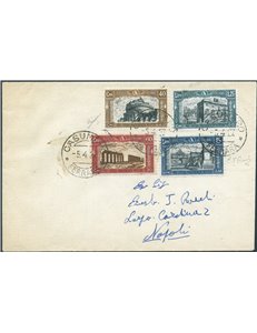 Italia Regno - 5/4/1927 - Lettera filatelica da Casumaro (Fe) per Napoli (ditta Ravel) affrancata con serie "Milizia I", n° 206/